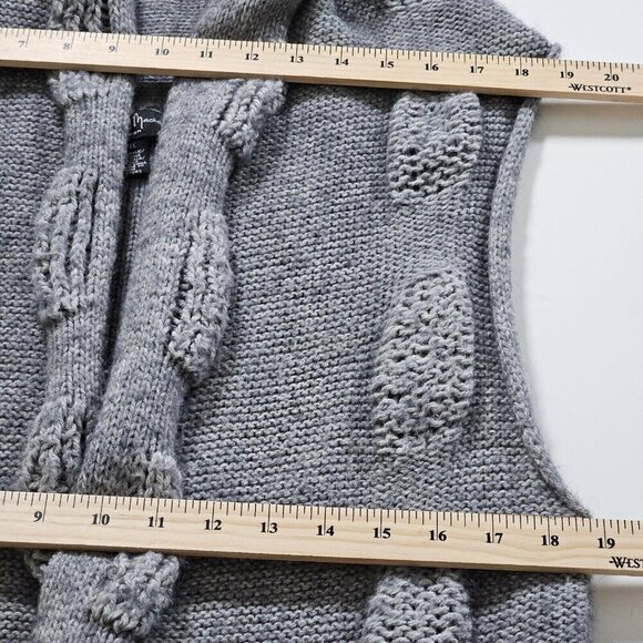 Mercer & Madison Cardigan Vest Women 1X Gray Pockets Chunky Knit Alpaca Blend - Picture 4 of 14